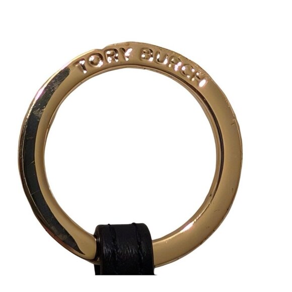 Tory Burch Black Leather Saffiano Emerson Small Keychain Zip Around Wallet - Picture 4 of 7